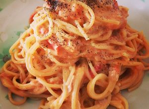 トマトとツナのクリームソース風スパゲティ-レシピのメイン写真