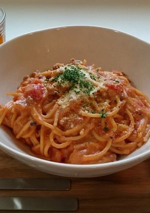 簡単!トマトクリームのワンポットパスタ-レシピのメイン写真