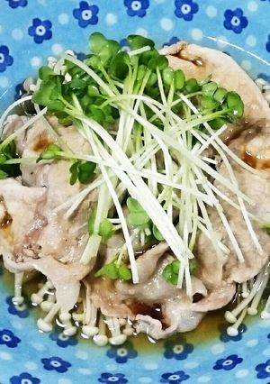 レンジで簡単！豚しゃぶきのこぽんず-レシピのメイン写真
