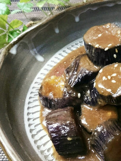 ごま風味、茄子の甘味噌煮-レシピのメイン写真