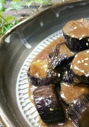 ごま風味、茄子の甘味噌煮-レシピのメイン写真