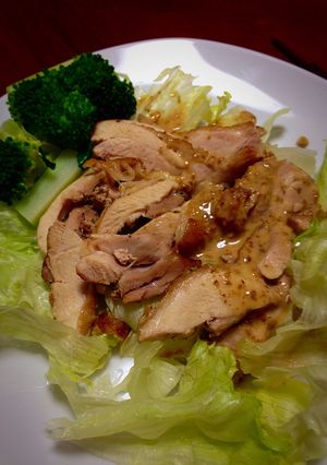 鳥モモ肉の焼き蒸しーwithゴマだれ-レシピのメイン写真