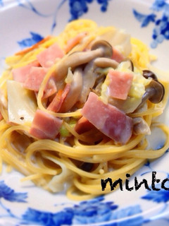 ハムキャベツのワンポットクリームパスタ♬-レシピのメイン写真