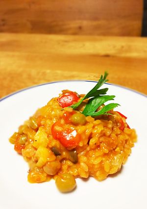 炊き込み御飯とトマトの豆スープで！-レシピのメイン写真