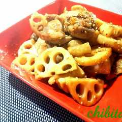 รูปของ 子供もパクパク❀蓮根と鶏肉の甘辛炒め❀