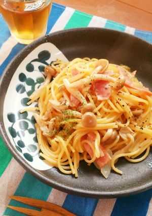 しめじとベーコンの和風ワンポットパスタ。-レシピのメイン写真