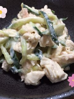 ササミとキュウリの梅マヨ和え-レシピのメイン写真
