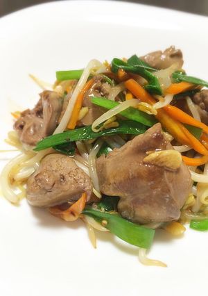 【話題入り】鶏レバーのニラもやし炒め-レシピのメイン写真