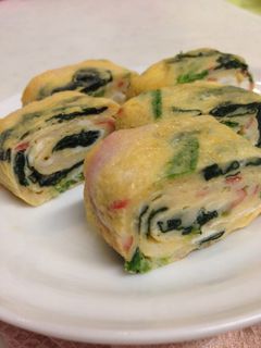 ほうれん草とカニカマの玉子焼き-レシピのメイン写真