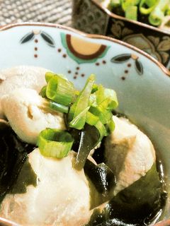 鮭の白子とワカメのさっぱりめんつゆ煮♪-レシピのメイン写真