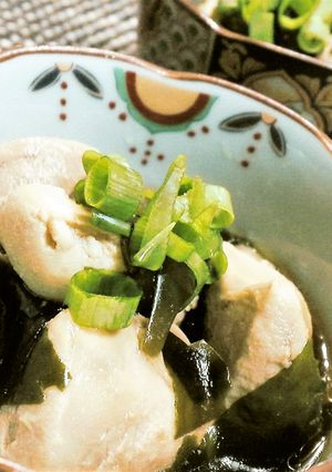 鮭の白子とワカメのさっぱりめんつゆ煮♪-レシピのメイン写真