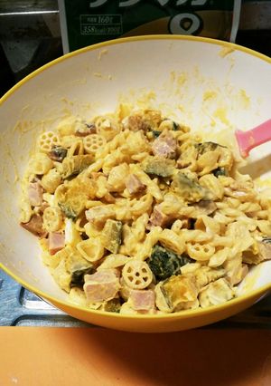 ワンポットパスタのカボチャサラダ-レシピのメイン写真