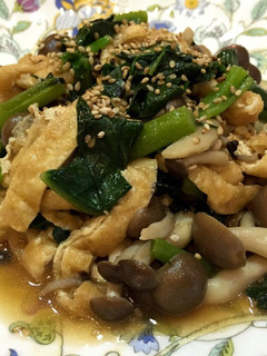 つるむらさきとお揚げさんのごま油炒め-レシピのメイン写真