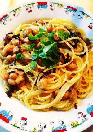 和えるだけ!塩昆布と納豆のお手軽パスタ★-レシピのメイン写真