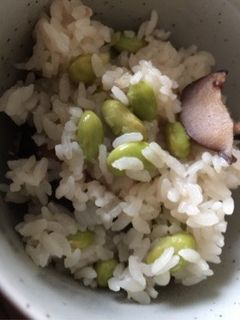 枝豆と椎茸の炊き込みごはん-レシピのメイン写真
