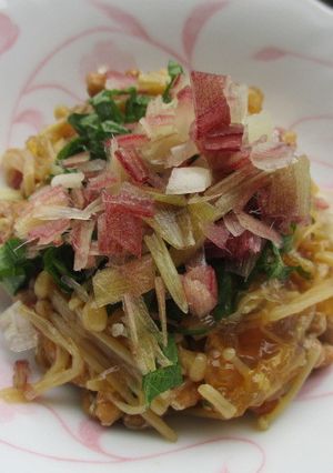 おひとりさまの薬味たっぷりなめたけ納豆-レシピのメイン写真