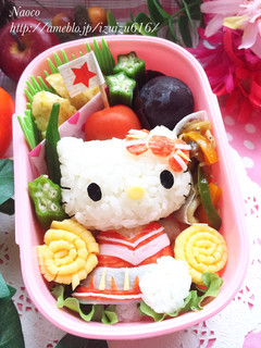 キャラ弁★チアガールなキティちゃん-レシピのメイン写真