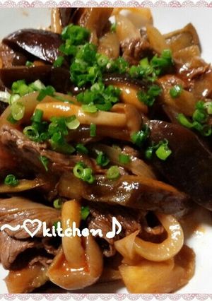 牛肉となすときのこのケチャップ炒め♪-レシピのメイン写真