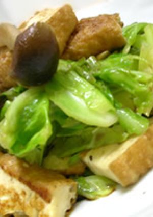 春キャベツと厚揚げのペペロンチーノ風-レシピのメイン写真