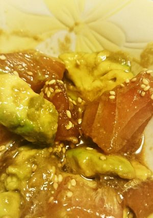 酒飲みに捧ぐ☆マグロとアボカドのユッケ風-レシピのメイン写真