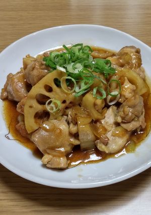 鶏&れんこん照り焼き　美味玉ねぎソース♡-レシピのメイン写真