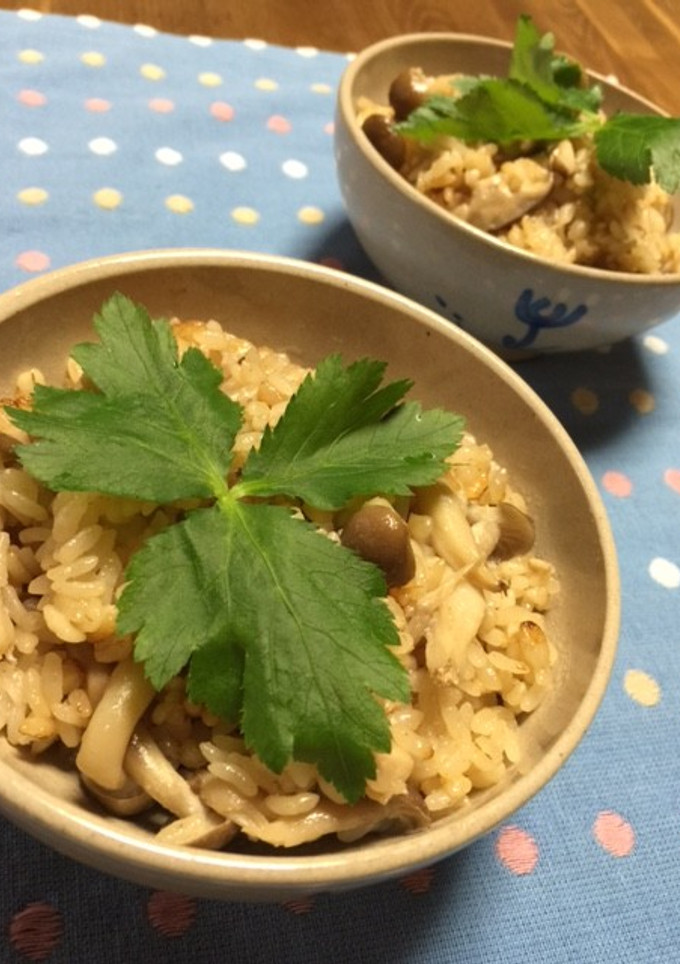 しめじ椎茸の✿大麦入り❀和風炊き込み飯-レシピのメイン写真