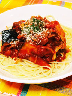 かぼちゃとまいたけのトマトパスタ-レシピのメイン写真