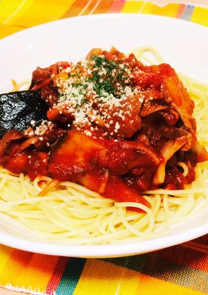 かぼちゃとまいたけのトマトパスタ-レシピのメイン写真