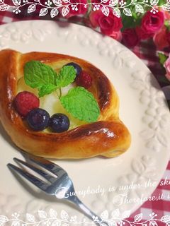 簡単♡梨とクリームチーズのパン-レシピのメイン写真