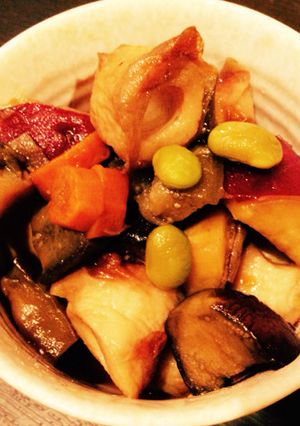 彩り野菜と薩摩芋の甘煮-レシピのメイン写真