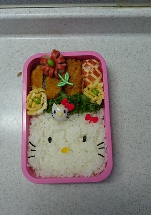 親子キティキャラ弁当-レシピのメイン写真