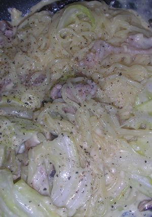 焼きそばＤＥカルボナーラ-レシピのメイン写真