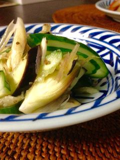茗荷+きゅうり+茄子の浅漬け-レシピのメイン写真