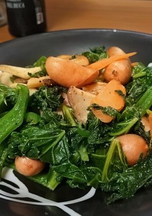 ケールとウインナーの炒め物-レシピのメイン写真