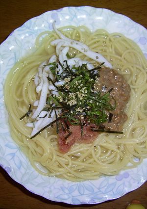 明太子イカ納豆の和風スパゲティー　-レシピのメイン写真