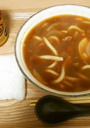 ☆男飯☆００２　酢タマネギ・カレーうどん-レシピのメイン写真