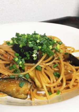 簡単ワンポットパスタ〜麻婆茄子スパゲティ-レシピのメイン写真