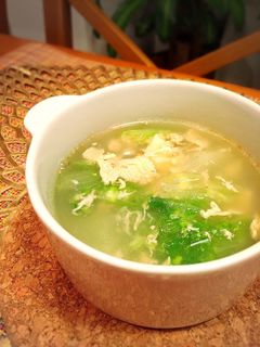 たっぷりレタスと卵の♡鶏ガラスープ-レシピのメイン写真