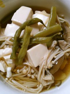 簡単いんげんと えのきエリンギ豆腐の煮物-レシピのメイン写真