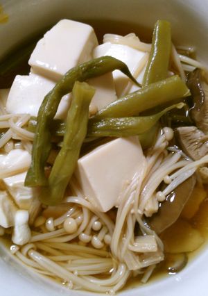簡単いんげんと えのきエリンギ豆腐の煮物-レシピのメイン写真
