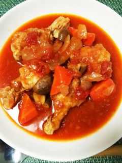 圧力鍋で時短!鶏手羽元のトマト煮込み-レシピのメイン写真