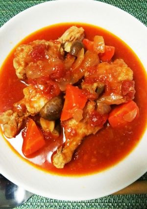 圧力鍋で時短！鶏手羽元のトマト煮込み-レシピのメイン写真