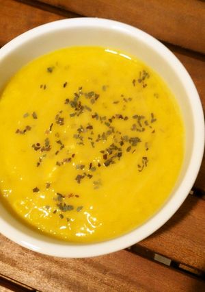 ミキサー無しで作る!豆乳かぼちゃスープ-レシピのメイン写真