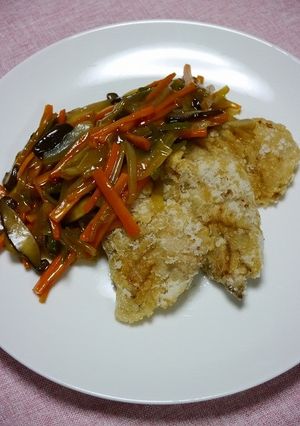 ゆずポンぶりの竜田揚げ！甘酢野菜掛け-レシピのメイン写真