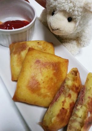 春巻の皮でパテとジャガイモの包み揚げ☆-レシピのメイン写真