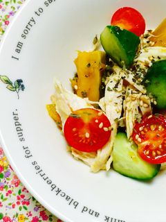 お酢でさっぱり♪蒸し鶏と野菜のマリネ-レシピのメイン写真