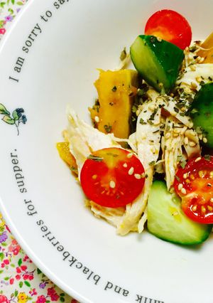 お酢でさっぱり♪蒸し鶏と野菜のマリネ-レシピのメイン写真
