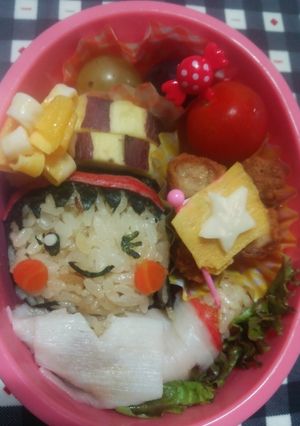 キャラ弁 炊き込みご飯で運動会の応援弁当-レシピのメイン写真