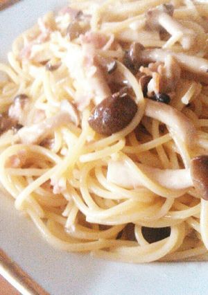 キノコとベーコンの♡クリームパスタ-レシピのメイン写真