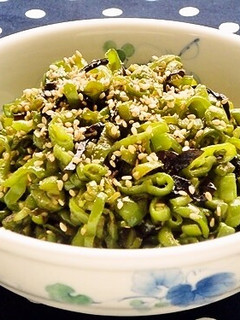 ピーマンor万願寺とうがらしの塩昆布炒め-レシピのメイン写真